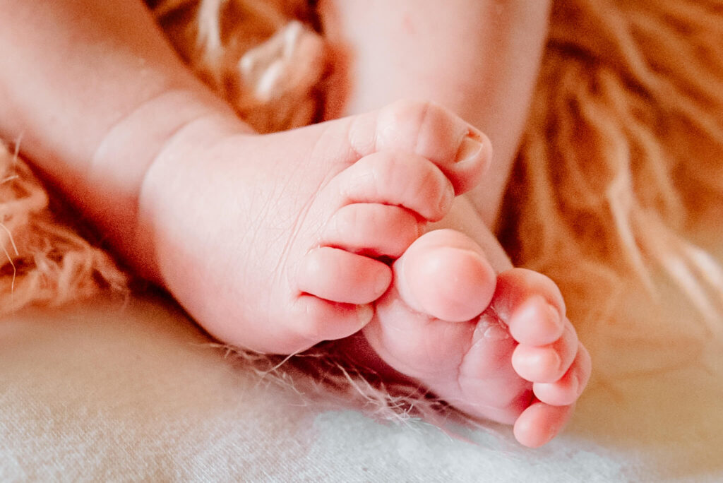 close up portrait of newborn toes details for hand casting in Phoenix