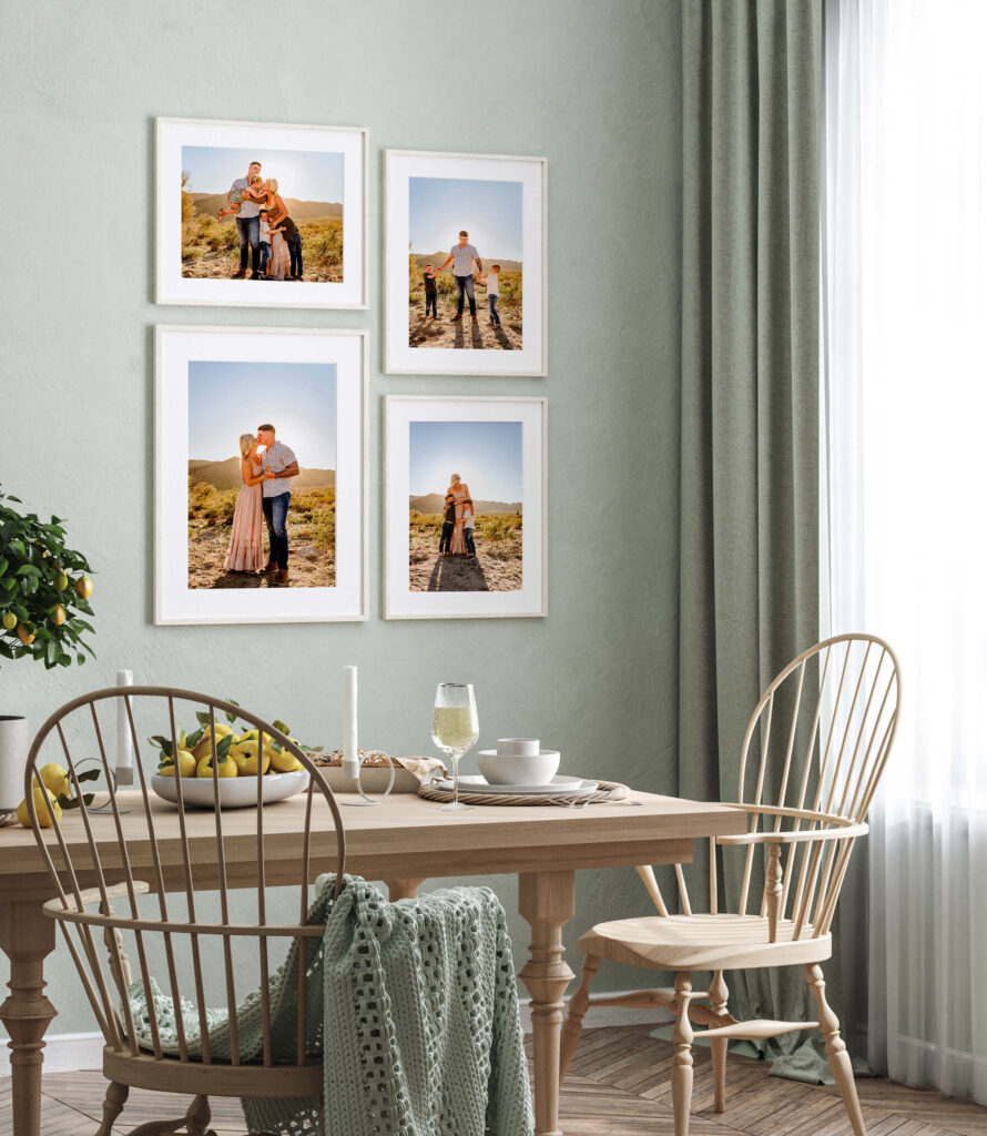 dining room with photographs by Cactus & Pine Photography LLC, peoria arizona photographer