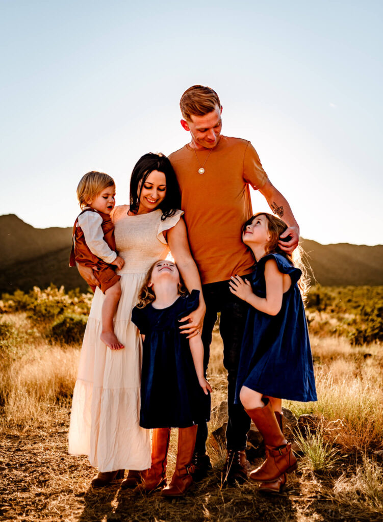 family making each other smile by peoria arizona photographer
