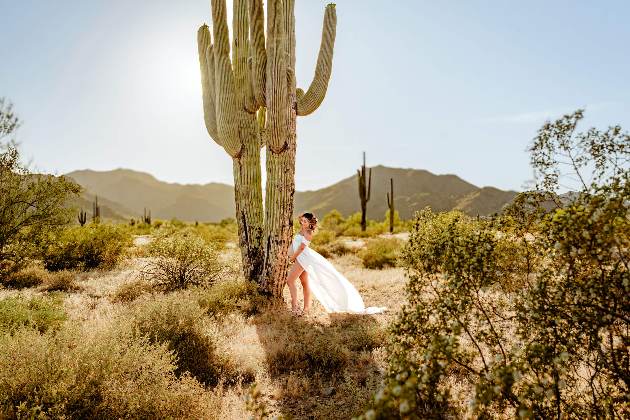 mother next to saguaro, photography business coach