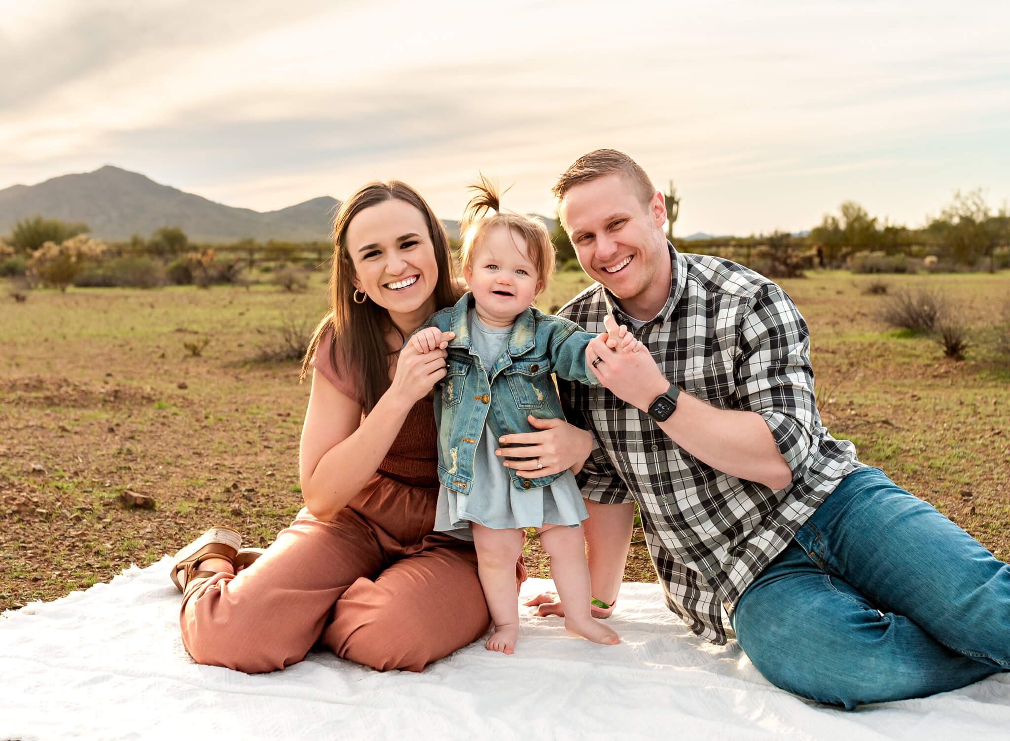 family of three at the best pumpkin patches in phoenix