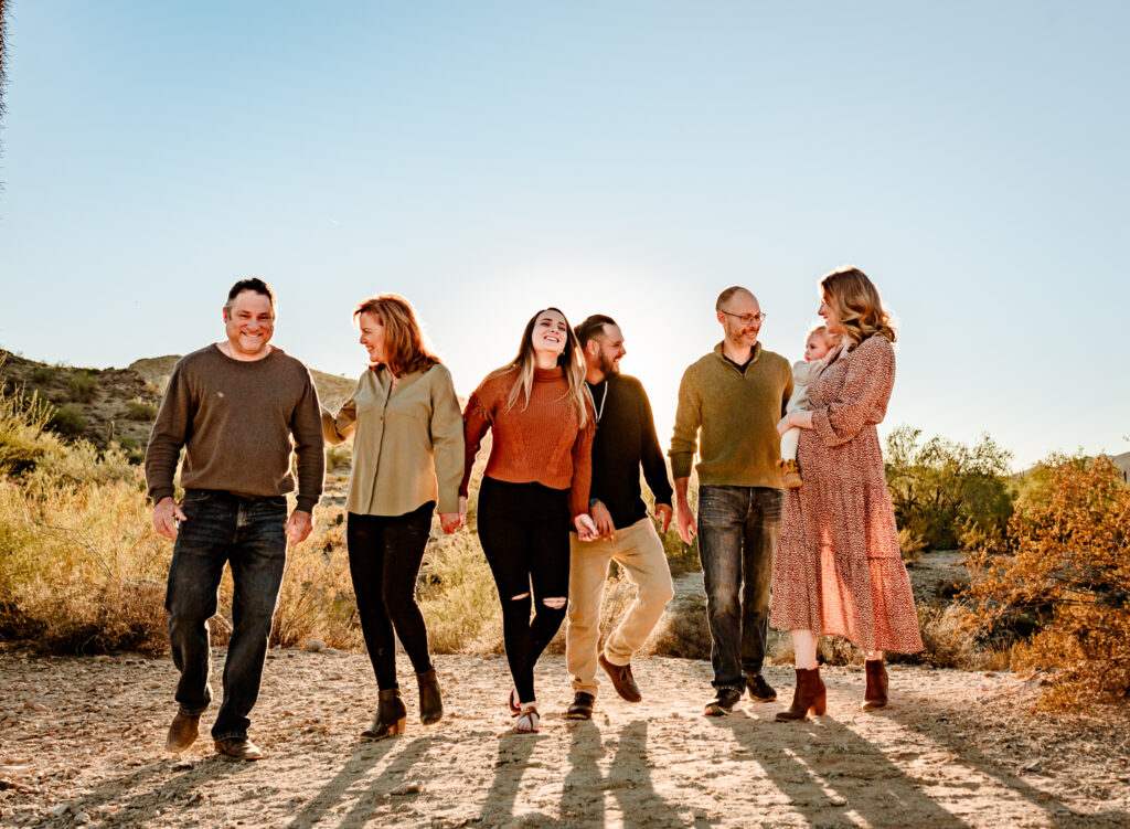 large family in phoenix, AZ enjoying fall festivals